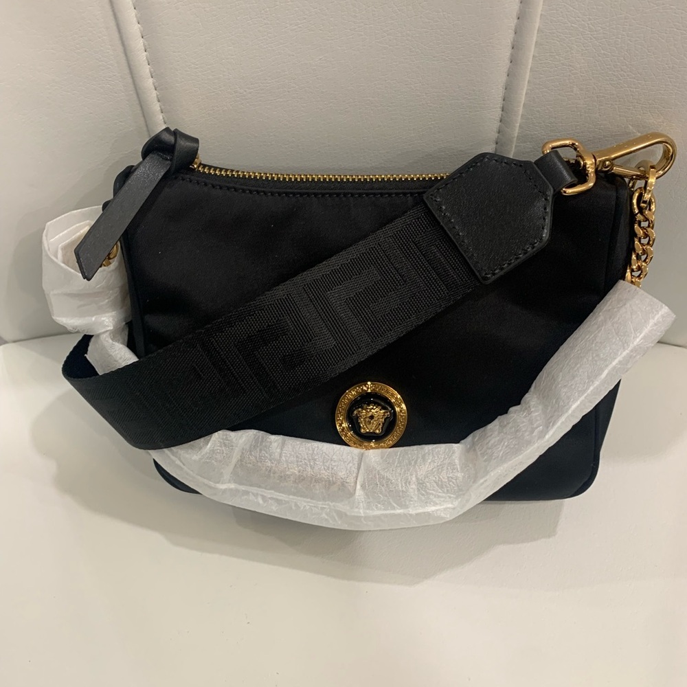 Versace Nylon Crossbody Bag Black